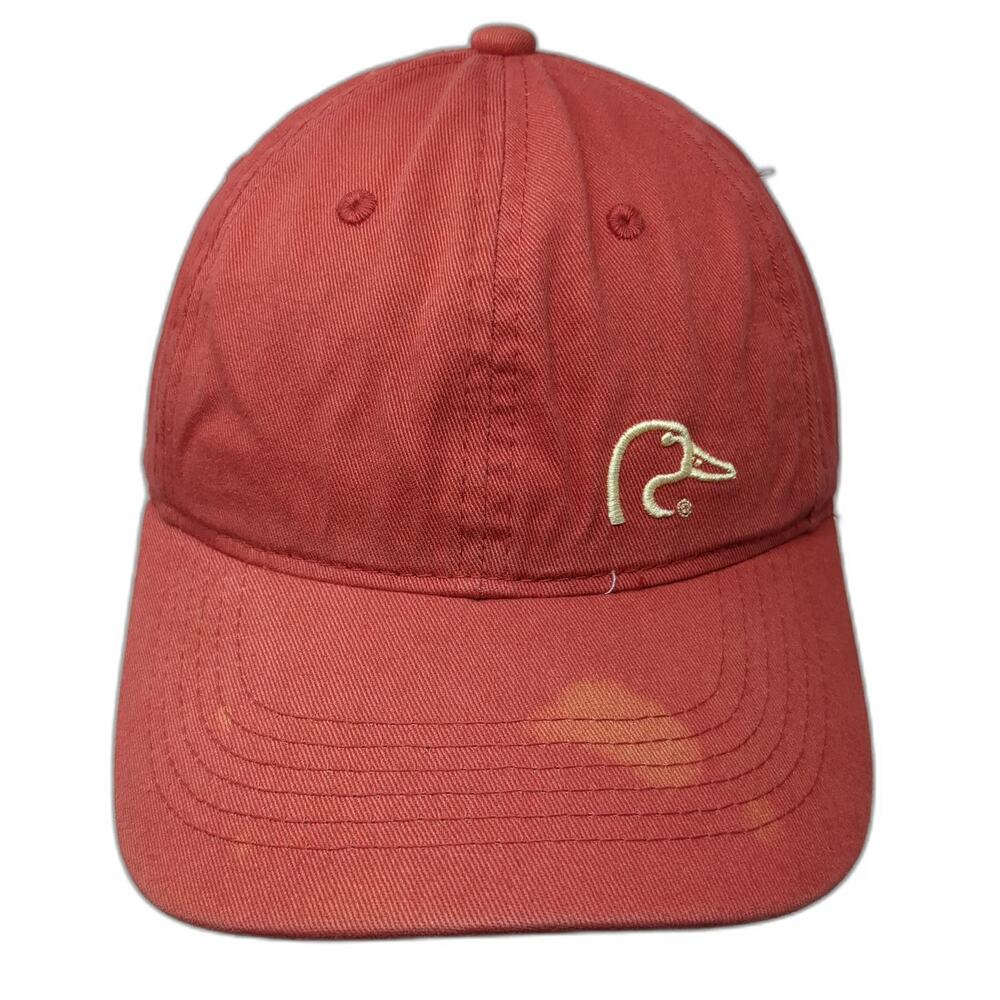 Ducks Unlimited Snapback Red One Size Embroidered Logo Curved Brim Outdoor Hat